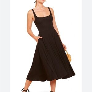 Reformation Rou Midi Fit and Flare Dress